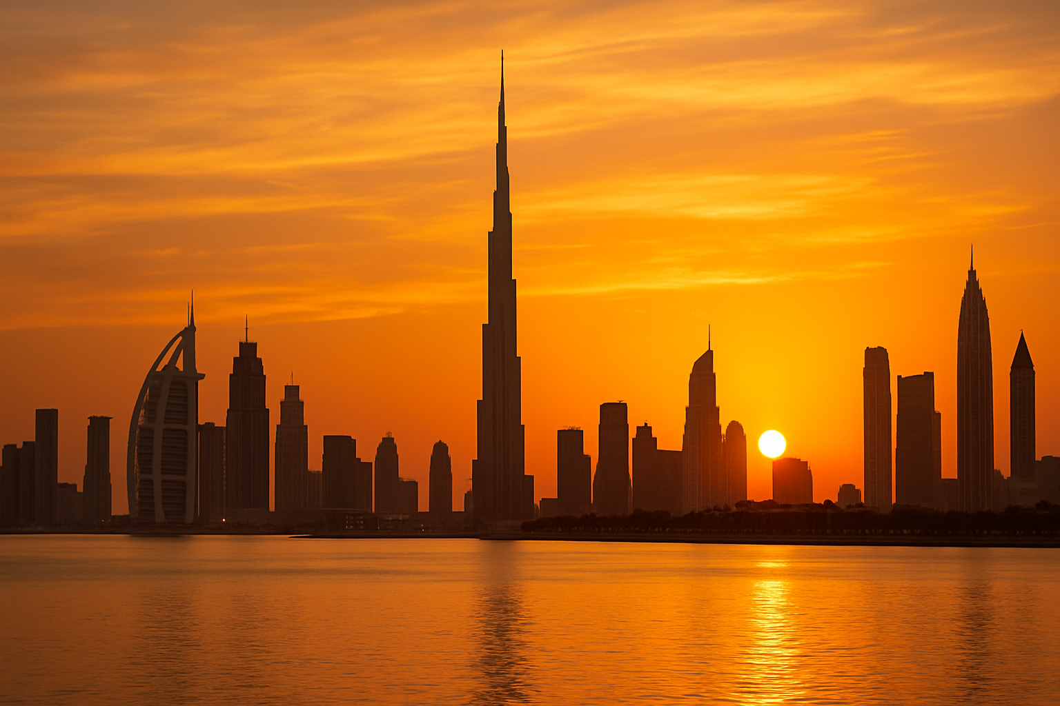 Luxury Dubai Skyline at Sunset